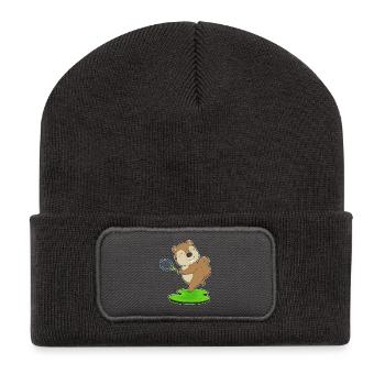 Raquettes de tennis écureuil - Beanie recyclé à patch - charbon - Devant