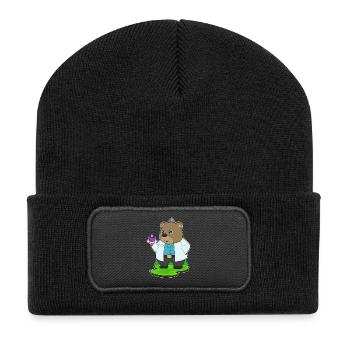 Bear Birthday Doctor - Recycled Patch Beanie - black - Front