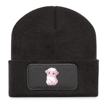 Schaf - Recycelte Patch Beanie - Dunkelgrau - Vorne