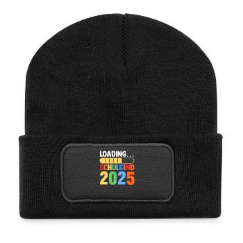 Kita Abschied Erste Klasse Einschulung 2025 - Recycelte Patch Beanie - Schwarz - Vorne