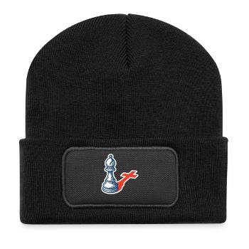 Chess Player Funny Bishop Shadow Design - Recycled Patch Beanie - black - Front