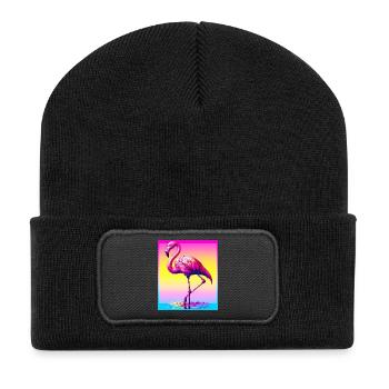flamingo - Recycled Patch Beanie - black - Front