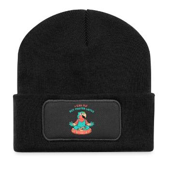I can fly, but prefer lotus - Recycled Patch Beanie - black - Front