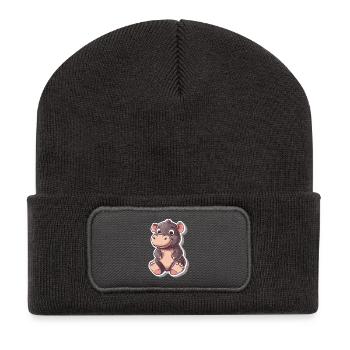 Hippopotamus - Recycled Patch Beanie - dark grey - Front