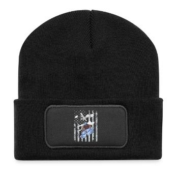 Aventurier Parachutiste  - Beanie recyclé à patch - noir - Devant