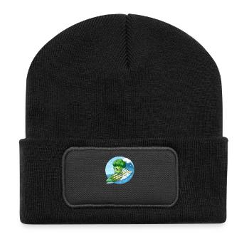 Le brocoli surfe sur les asperges - Beanie recyclé à patch - noir - Devant