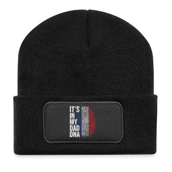 French Flag French Dad Footprint - Recycled Patch Beanie - black - Front