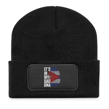 Drapeau Cuba Empreinte Papa Cubain - Beanie recyclé à patch - noir - Devant