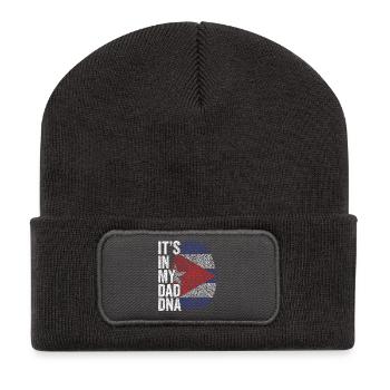 Kuba Flagge Cuban Dad Fußabdruck - Recycelte Patch Beanie - Dunkelgrau - Vorne