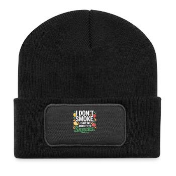Je ne fume pas J’économise mon argent Collations Non-fumeur - Beanie recyclé à patch - noir - Devant