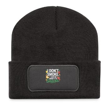 Je ne fume pas J’économise mon argent Collations Non-fumeur - Beanie recyclé à patch - charbon - Devant
