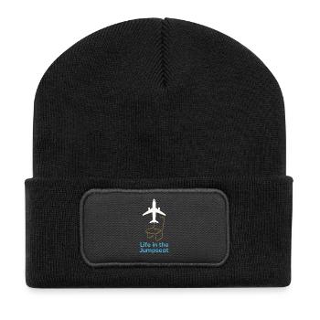 Flight Attendant Cabin Crew Life Aviation - Recycled Patch Beanie - black - Front