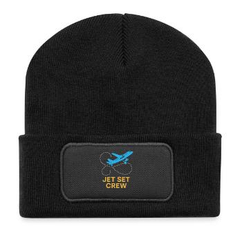 Flight Attendant Cabin Crew Life Aviation - Recycled Patch Beanie - black - Front