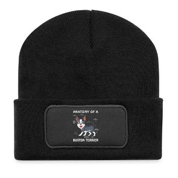 Anatomy Of A Boston Terrier Dog cute pet - Recycled Patch Beanie - black - Front