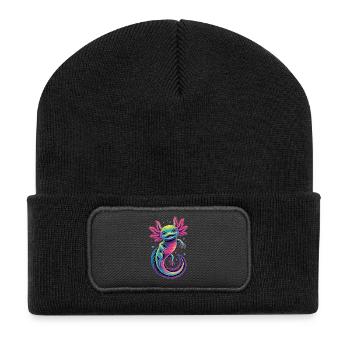 Colorful Axolotl - Recycled Patch Beanie - black - Front