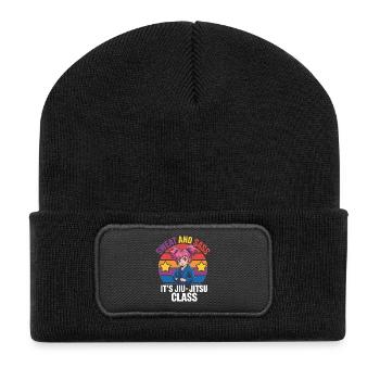 Jiu-Jitsu Motivational Design with Anime Character - Recycled Patch Beanie - black - Front