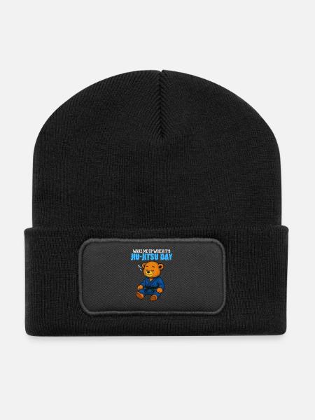 Wake Me Up When it's Jiu-Jitsu Day - BJJ Humor - Recycled Patch Beanie - black