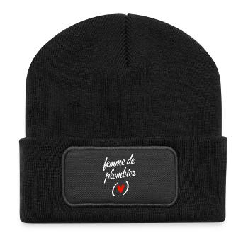 Plumber's Wife - Recycled Patch Beanie - black - Front