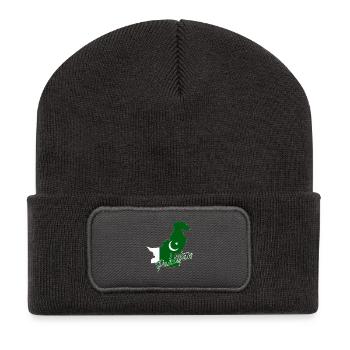 Carte du Pakistan, drapeau du Pakistan - Beanie recyclé à patch - charbon - Devant
