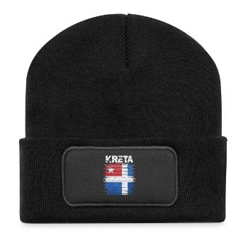 Crete Flag Art Print - Recycled Patch Beanie - black - Front