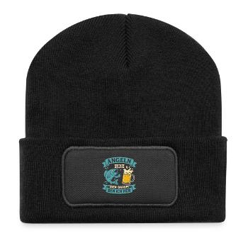 Soon dad FISHING AND BEER THAT'S WHY I'M HERE Funny - Recycled Patch Beanie - black - Front
