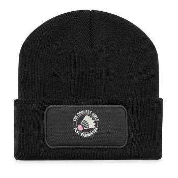 Conception de filles de badminton - Beanie recyclé à patch - noir - Devant