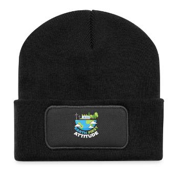 Skiing Skiers Winter sports - Recycled Patch Beanie - black - Front