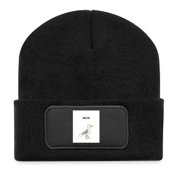 MOIN - Recycelte Patch Beanie - Schwarz - Vorne