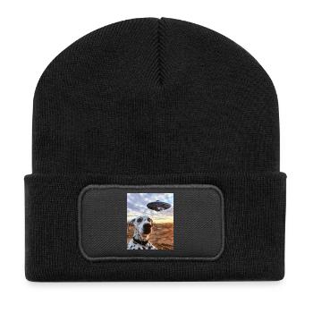 Selfie dalmatien OVNI - Beanie recyclé à patch - noir - Devant