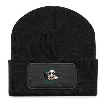  Bekloppt Ist Viel Cooler Als Perfekt Cooles Schaf - Recycelte Patch Beanie - Schwarz - Vorne