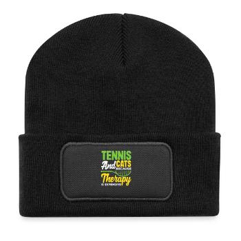 Tennis and Cats for Players - Recycled Patch Beanie - black - Front