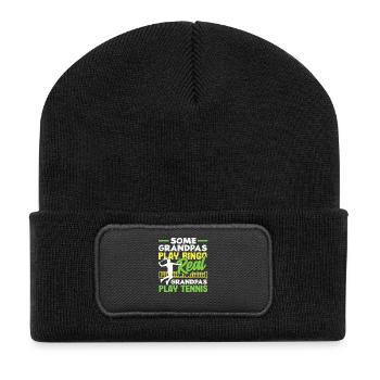 De vrais grands-pères qui jouent au tennis - Beanie recyclé à patch - noir - Devant