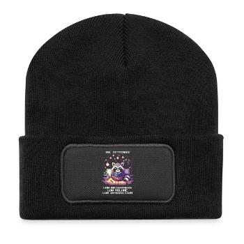 IRL: dark, quiet, little contact | Introversion - Recycled Patch Beanie - black - Front