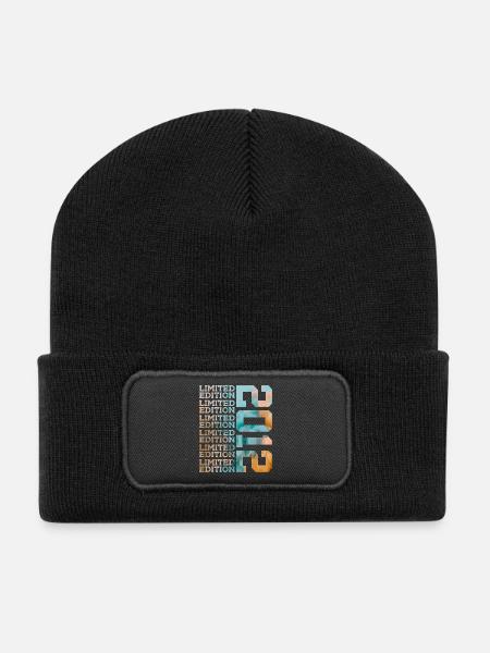 LIMITED EDITION 2012 14 JAHRE 14. GEBURTSTAG - Recycelte Patch Beanie - Schwarz