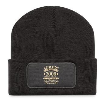 16. Geburtstag Jahrgang 2009 geboren - 16 Jahre - Recycelte Patch Beanie - Dunkelgrau - Vorne
