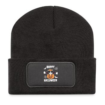 Costume de chauve-souris citrouille d'Halloween pour chat - Beanie recyclé à patch - charbon - Devant