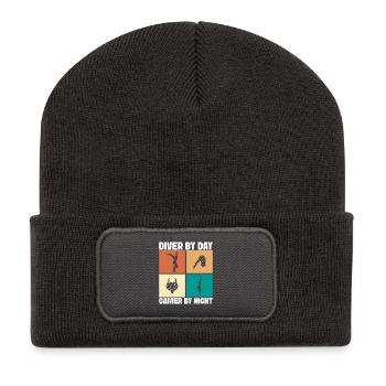 Kunstspringen Turmspringer Sprungbrett - Recycelte Patch Beanie - Dunkelgrau - Vorne