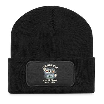 Je ne suis pas vieux, je suis classique 60e anniversaire style rétro - Beanie recyclé à patch - noir - Devant
