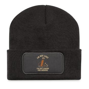 I Am Not Lost Looking for Arrows - Recycled Patch Beanie - dark grey - Front
