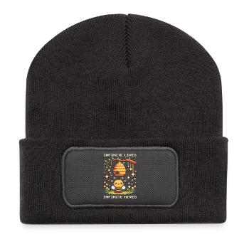 Endlose Leben – endlose Bienenstöcke | Imker - Recycelte Patch Beanie - Dunkelgrau - Vorne