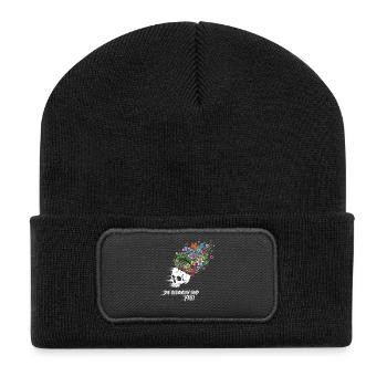 Freedom Flowers Skull - Recycled Patch Beanie - black - Front