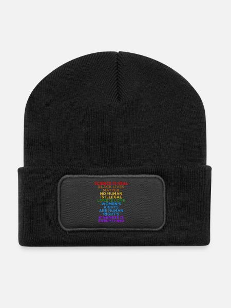 Soziale Gerechtigkeit Liebe Gleichheit Menschenrechte - Recycelte Patch Beanie - Schwarz