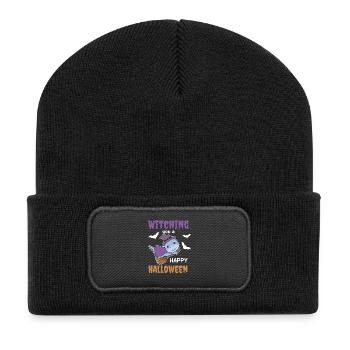 Dino Witch vous souhaite un joyeux Halloween - Beanie recyclé à patch - noir - Devant