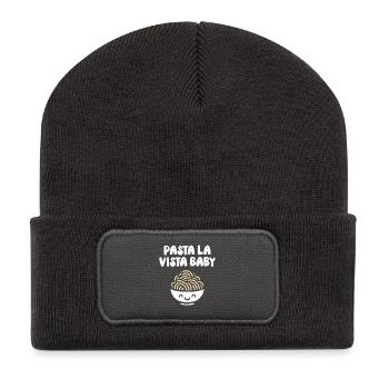 Pâtes la vista bébé - Beanie recyclé à patch - charbon - Devant