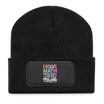 I Solve Math Problems Like a Pro - - Recycled Patch Beanie - black - Front