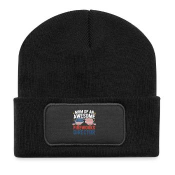Mom Of An Awesome Fireworks Director 4th Of July - Recycled Patch Beanie - black - Front