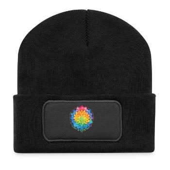 Achtsamkeit Affirmation Emotionale Resilienz - Recycelte Patch Beanie - Schwarz - Vorne