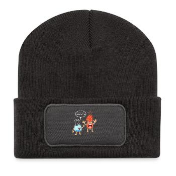 Microbiologie à réaction excessive - Beanie recyclé à patch - charbon - Devant