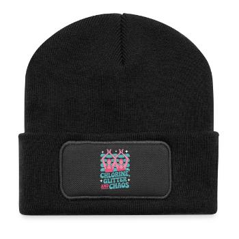 Synchronschwimmen Kunstschwimmen Wassersport - Recycelte Patch Beanie - Schwarz - Vorne