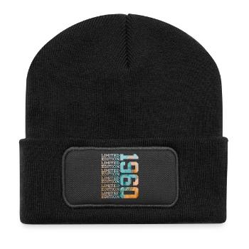 LIMITED EDITION 1960 66 JAHRE 66. GEBURTSTAG - Recycelte Patch Beanie - Schwarz - Vorne
